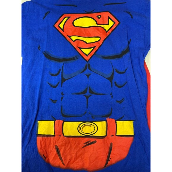 Mens Superman Short Sleeve Shirt with Detachable Cape M - Picture 6 of 11